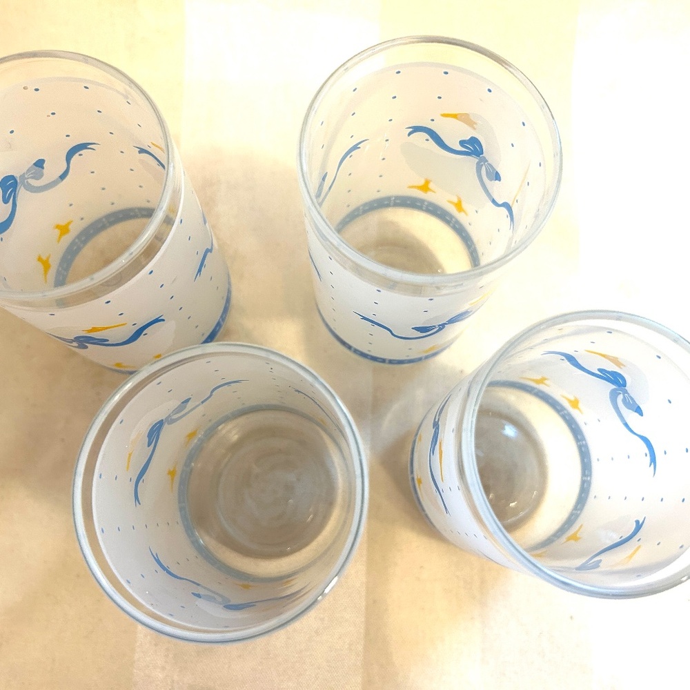 4 Libbey Vintage 1980s 10 oz. Country Goose Frosted Tumbler Glasses (set of 4) - Picture 8 of 9